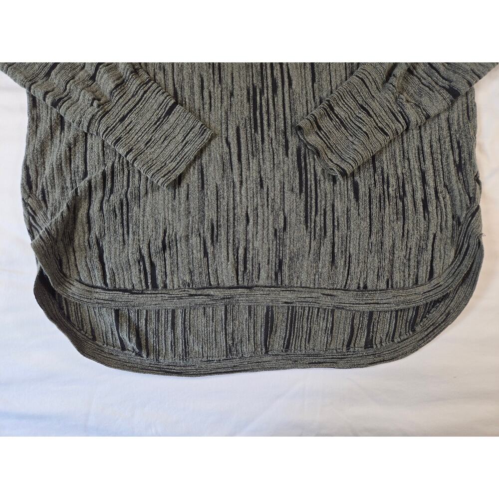 NIC+ZOE Sweater Femme 2X Light Sage Green and Black Slub Knit Cowl Neck - Picture 4 of 11